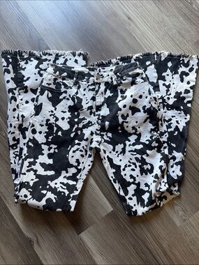 Black & White Cow Print Denim Jeans